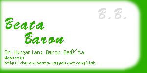 beata baron business card